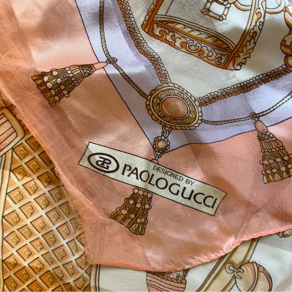 PAOLO GUCCI vintage scarf bandanna silk womens - Picture 2 of 8